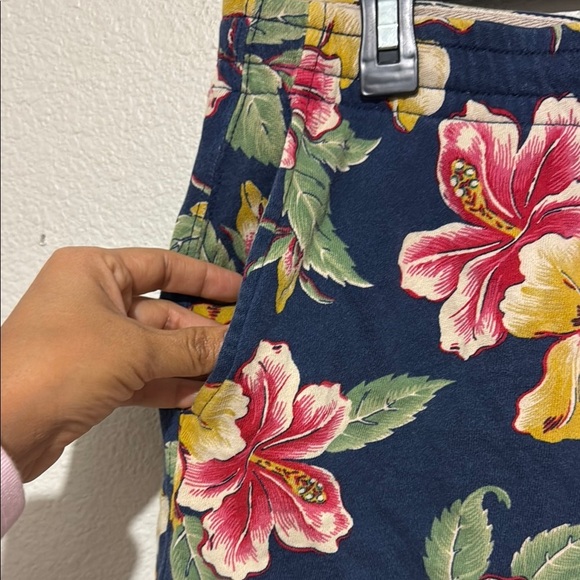Polo Ralph Lauren Summer Tropical Floral French Terry Shorts Navy and Multicolor - Picture 3 of 7